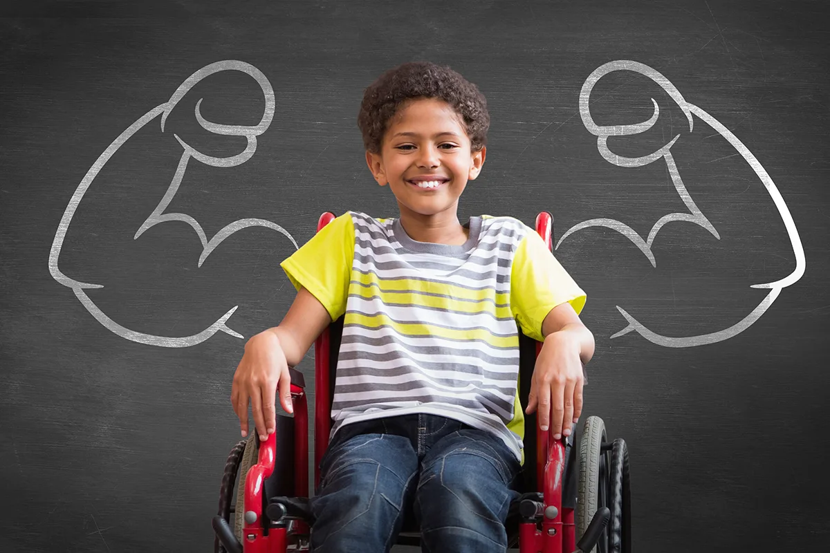 Image of a child in a wheelchair